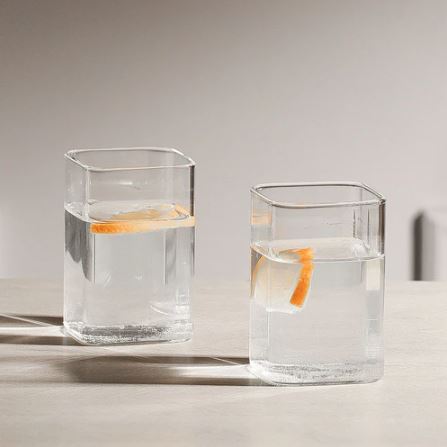 Borosilicate Square Short Tumblers, Set of 2