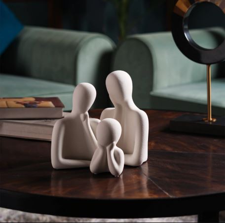 Wholeness Trio: Embracing Family Sculpture (Set of 3)