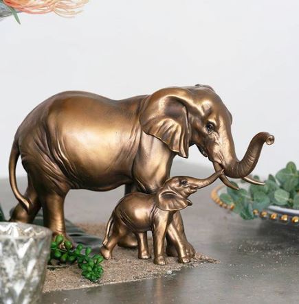Mother & Baby Elephant Decorative Sculpture