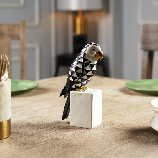 Cockatoo Symphony: Geometric Resin Beauty