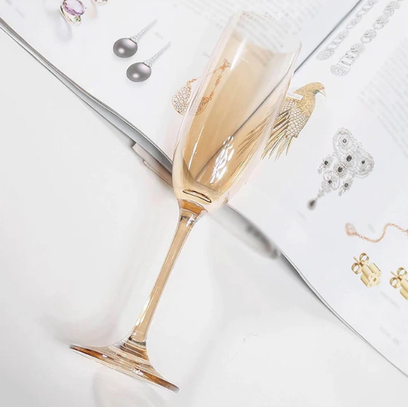 Nordic Golden Champagne Wine Glasses - 180 ml