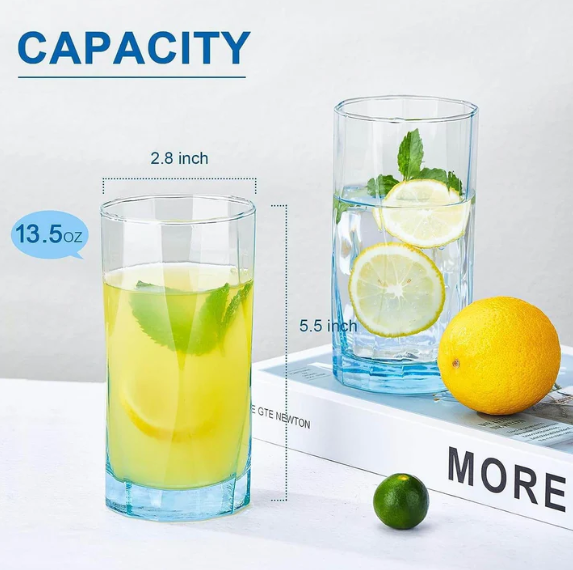 Geometric Shapes Drinking Glass for Beverages - 440 ml