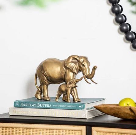 Mother & Baby Elephant Decorative Sculpture