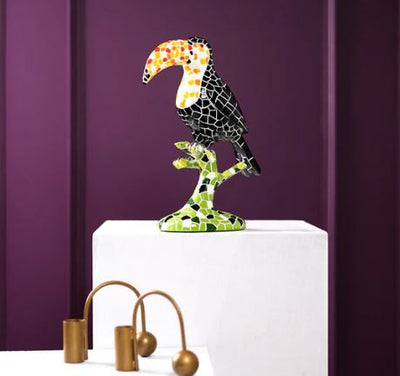 Avian Mosaic Melody: Toucan Art Decor