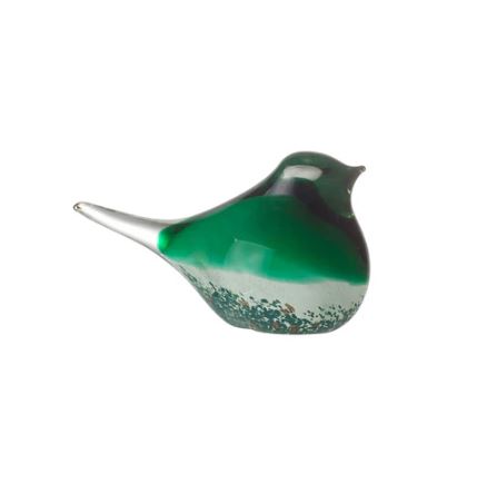 Avis Glass Decorative Sculptures, Set of 2 - Emerald
