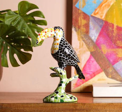Avian Mosaic Melody: Toucan Art Decor