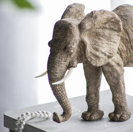 Walking Elephant Sculpture Large - Brown