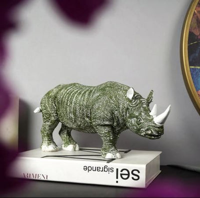 Golden-Horned Rhino Table Accent