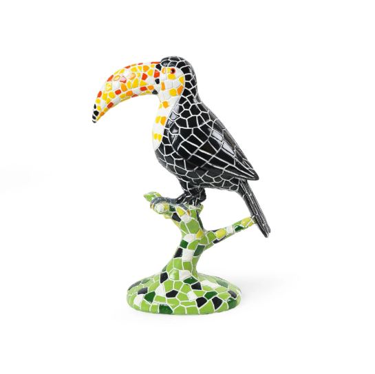 Avian Mosaic Melody: Toucan Art Decor
