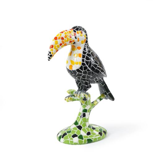 Avian Mosaic Melody: Toucan Art Decor