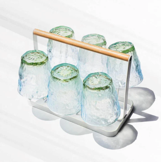 Blue-Green Gradient Glass Cup for Drinkware - 260 ml