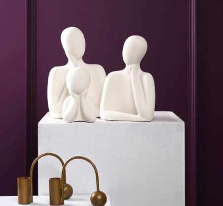 Wholeness Trio: Embracing Family Sculpture (Set of 3)