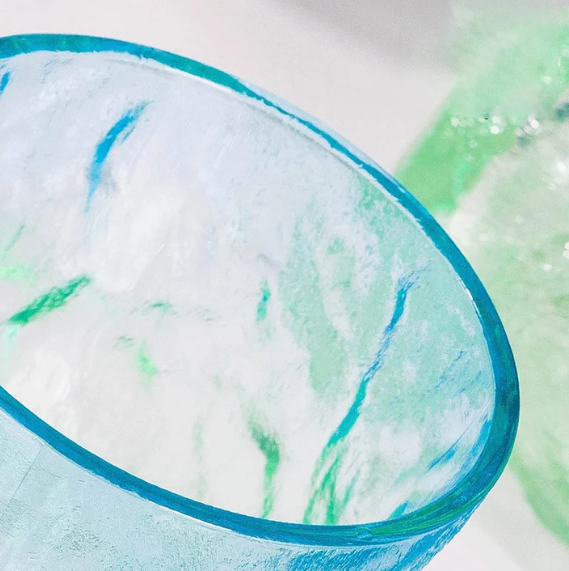 Blue-Green Gradient Glass Cup for Drinkware - 260 ml