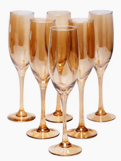 Nordic Golden Champagne Wine Glasses - 180 ml