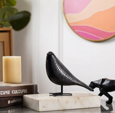 Cosmic Dots: Avian Resin Sculpture