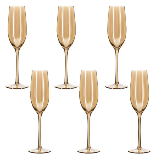 Nordic Golden Champagne Wine Glasses - 180 ml