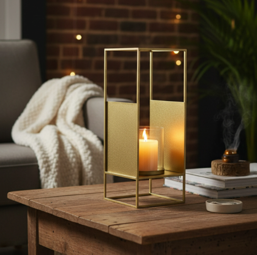 Firefly Metal Candle Lantern - Gold