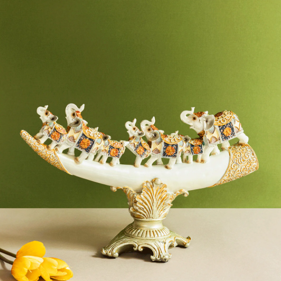 The Jaipur Royal Elephant Family Table Decoration Showpiece & Home Decoration Items