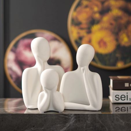 Wholeness Trio: Embracing Family Sculpture (Set of 3)
