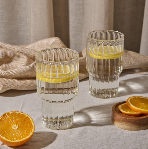 Fluted Drinking Glass - Large (Set of 2)