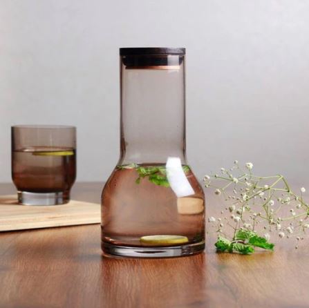 Lungo Water Carafe with Lid 650ml - Brown