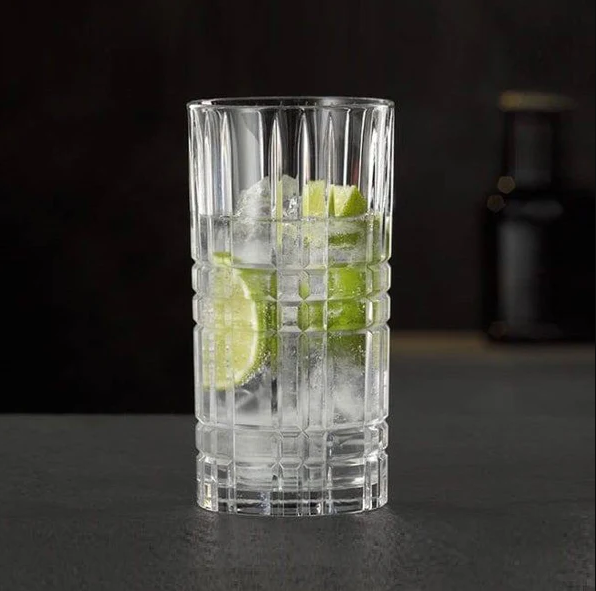 Highland Square Long Drink Glasses 375ml, Set of 6