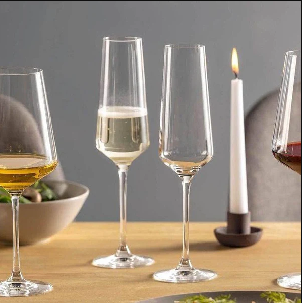 Puccini Champagne Glasses 280ml, Set of 6