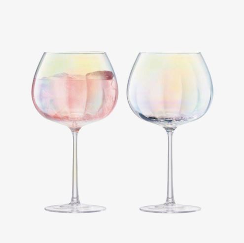 LSA Pearl Crystal Balloon Goblet - Set of 2 - Made In Poland