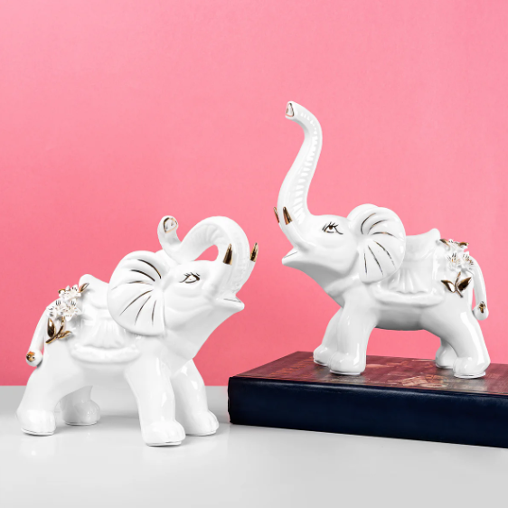Adorable Elephant Ceramic Decorative showpiece