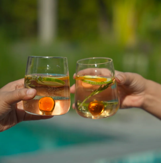 Handblown Drinking Glass - Honey (Set Of 2)