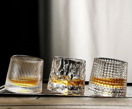 Modern Art Sparkling Spinny Drinking Glasses