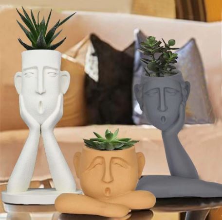 Surprised Faces Planter Set