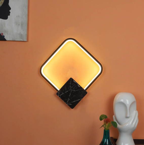 Brown And White Iron Wall Light