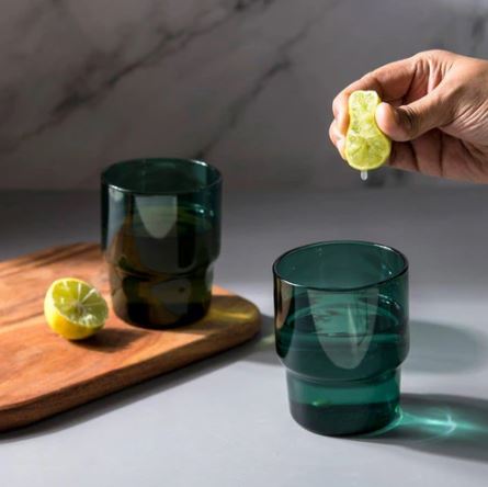 Menlo Tall Tumblers, Set of 2 - Bottle Green