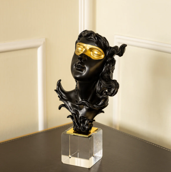 The Dreamer's Gaze Decorative Showpiece for Home Decor - Black