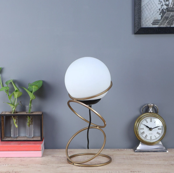 Lucca Gold Table Lamp With Metal Base By SS Lightings