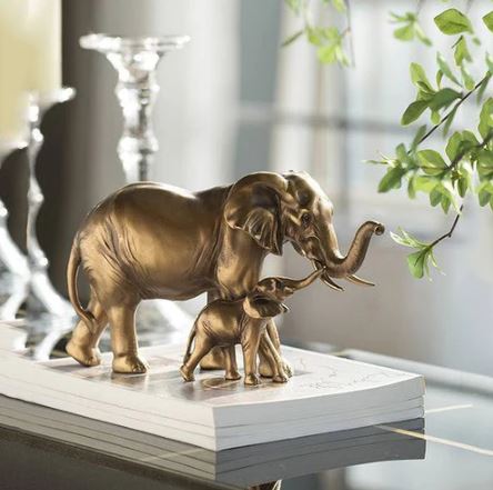 Mother & Baby Elephant Decorative Sculpture