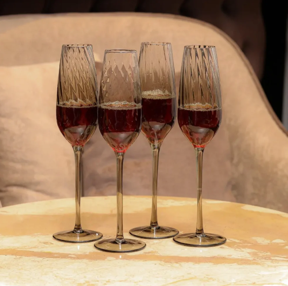 Emerald Set Of 4 Champagne Flutes