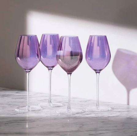 Aurora Champagne Tulip Glasses 285ml, Set of 4 - Polar Violet