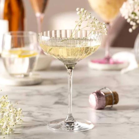 Champagne Bowl Glasses 260ml, Set of 6