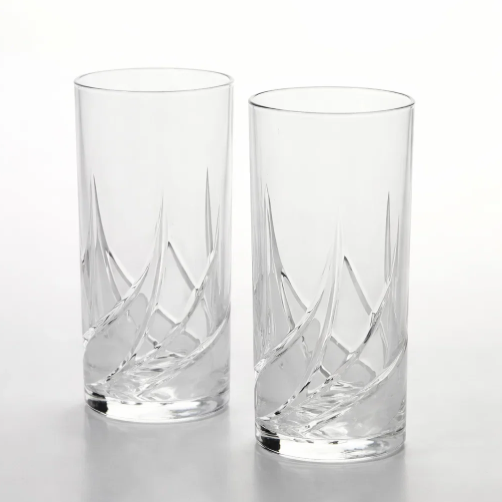 "da vinci hand-cut crystal tall glass – set of 2 "