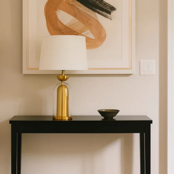 Double Layer Glass Table Lamp with Shade, Gold