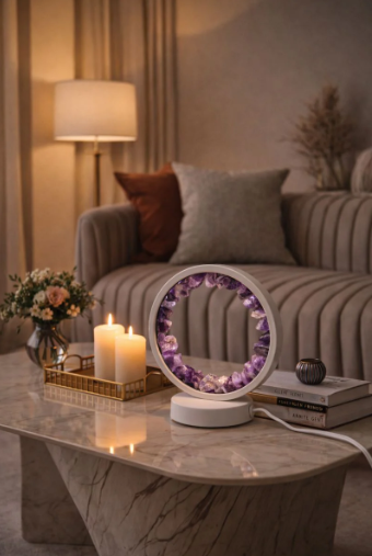 Amethyst Gemstone Crytsal Lamp