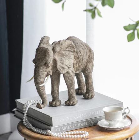 Walking Elephant Sculpture Large - Brown