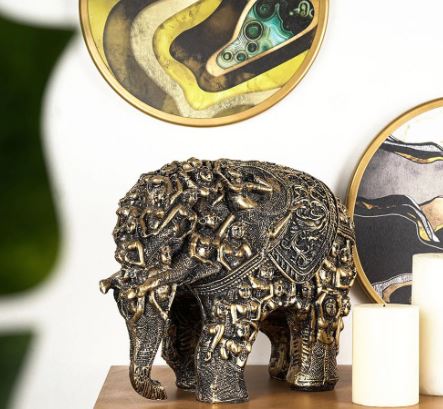 Carved for Rusticity Elephant Table Accent