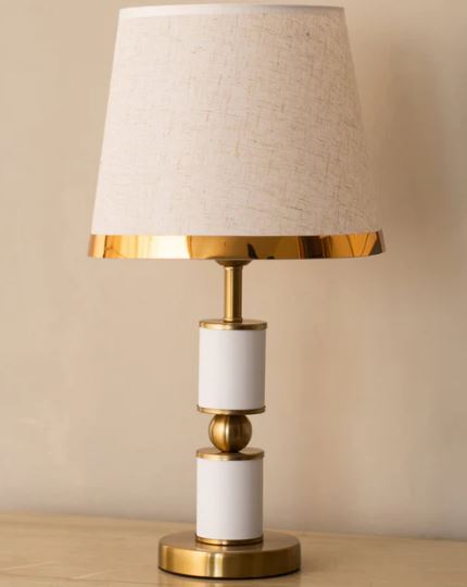 Sculptural Sold Metal Base Table Lamp