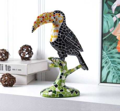 Avian Mosaic Melody: Toucan Art Decor