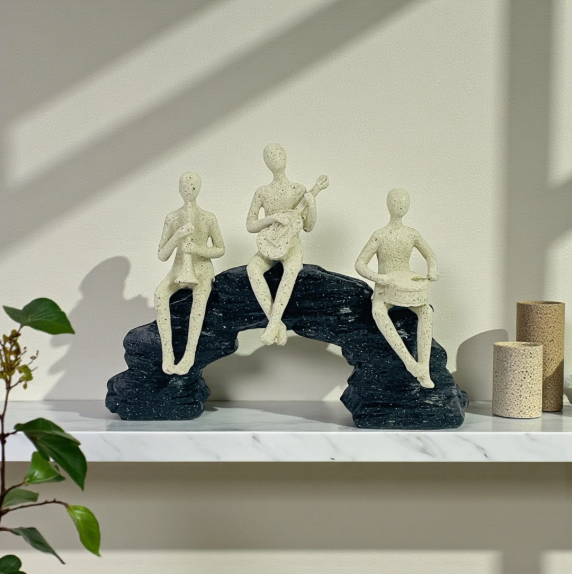 Three Man Musician Showpiece