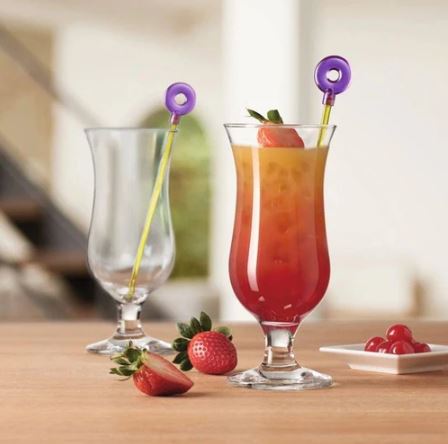 Hurricane Cocktail Glasses with Stirrers 450ml, Set of 2