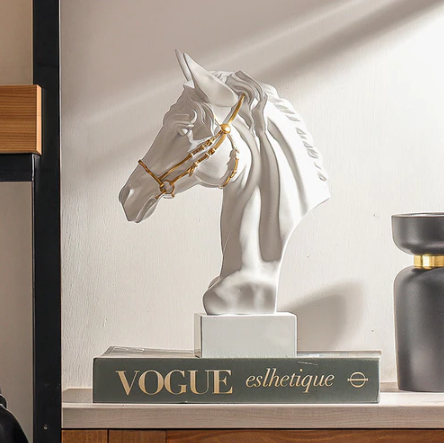 Horse Head Sculpture Medium - White